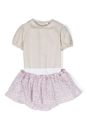 Set con shorts beige e viola LA STUPENDERIA KIDS | TBCT58X78.